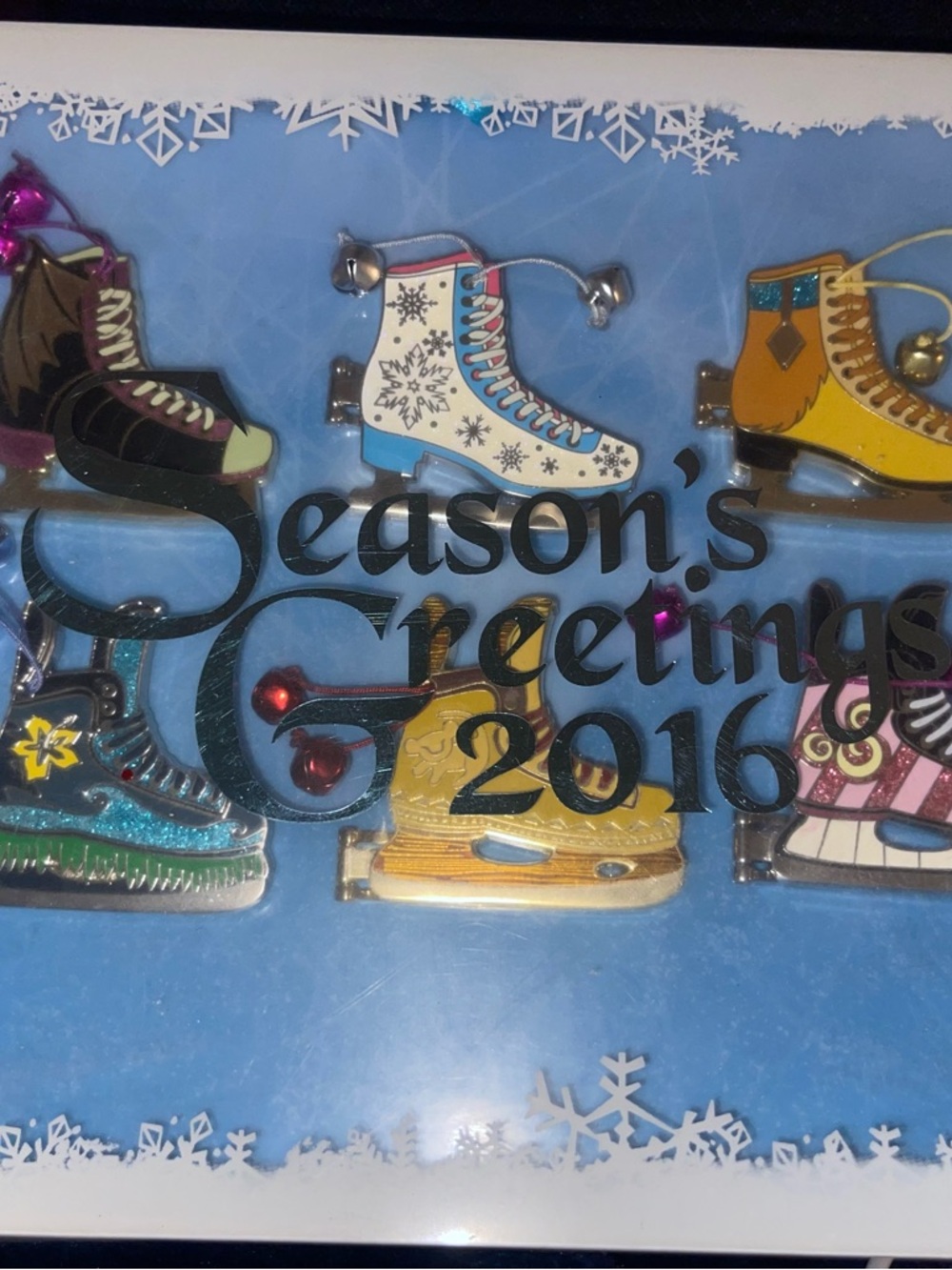 Disney Multi-Color Ice Skate Pin Set - Blue Background